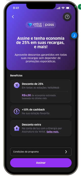 Tela do YellotMob Pass com os benefícios da assinatura